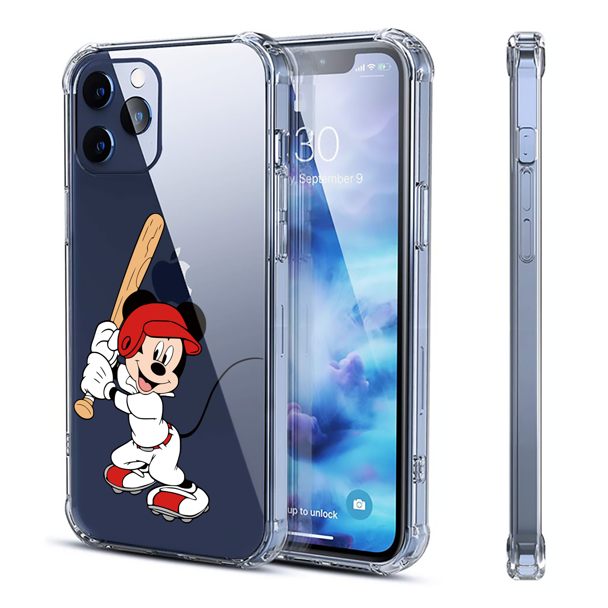（画像用） ミッキーマウス Mickey Mouse 【iPhone 12シリーズ対応】透明スマホケース（クリアソフトケース）